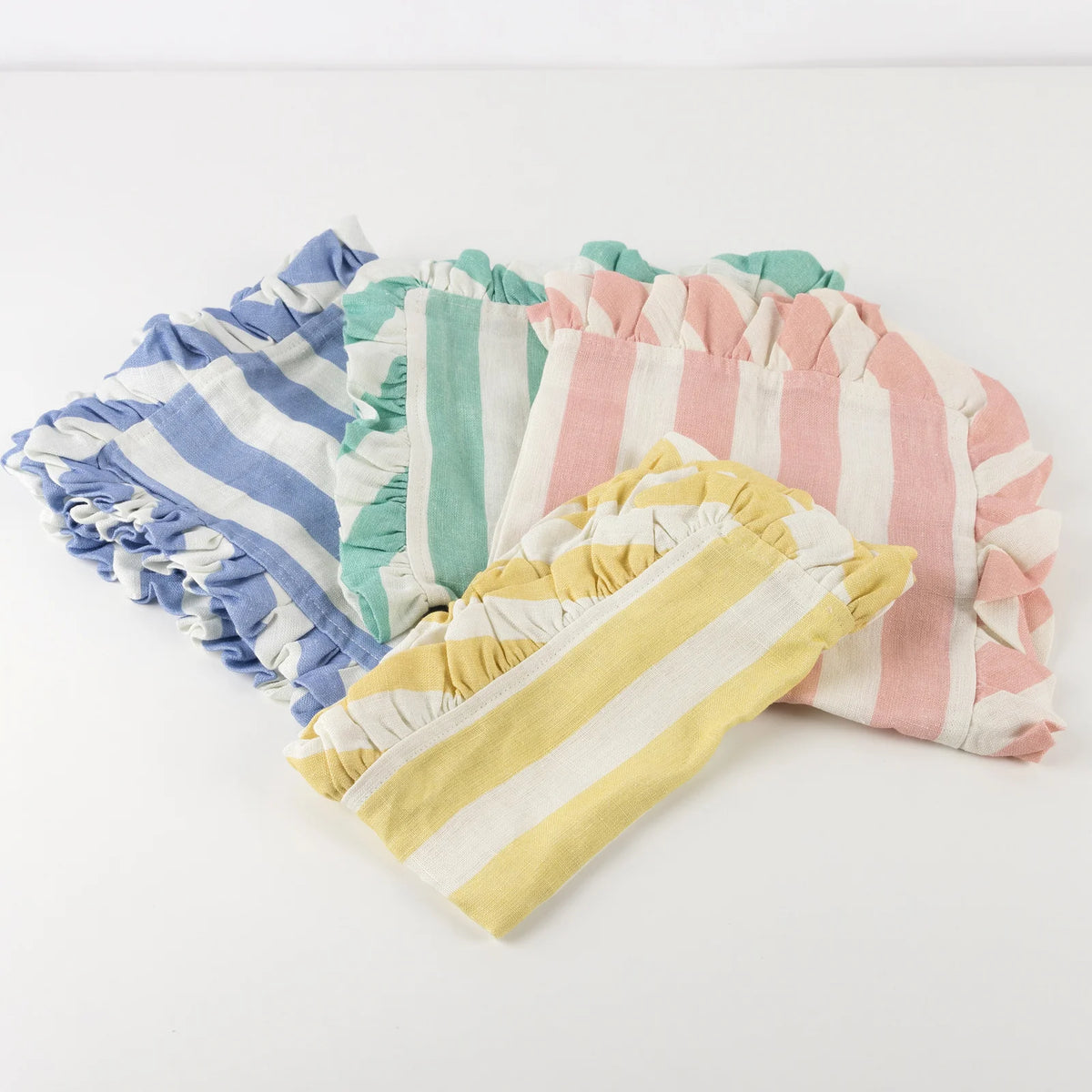 Stripe Ruffle Fabric Napkins | Pack of 4