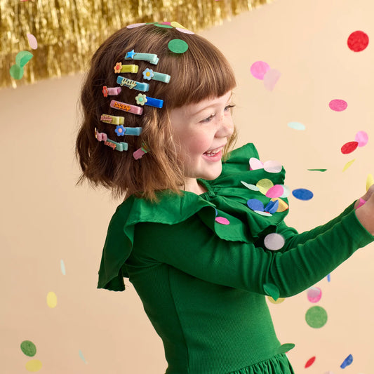 Happy Birthday Enamel Hair Clips | Set of 6
