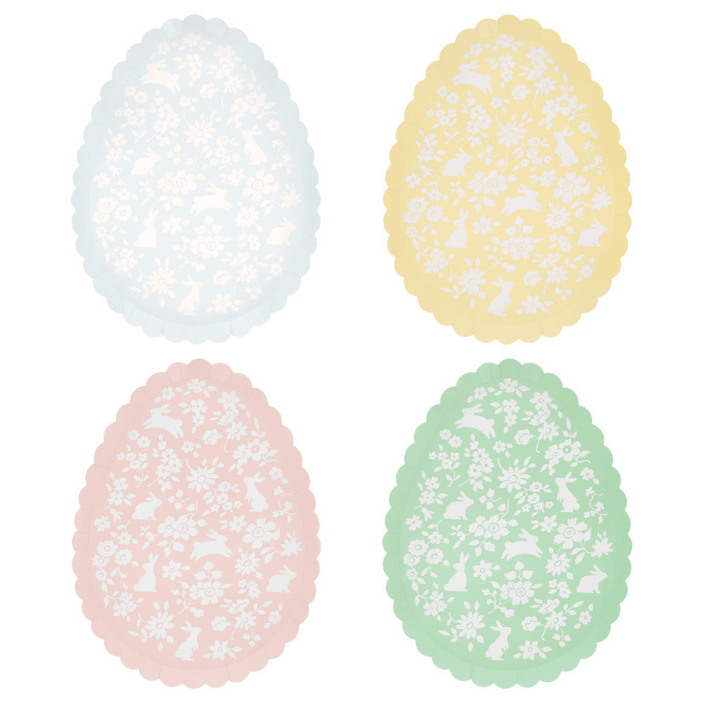 Ditsy Bunny Egg Plates (x 8)