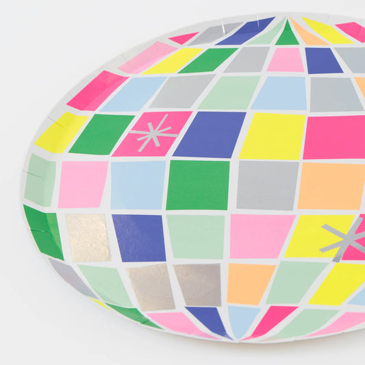 Disco Ball Large Plates | Pack of 8