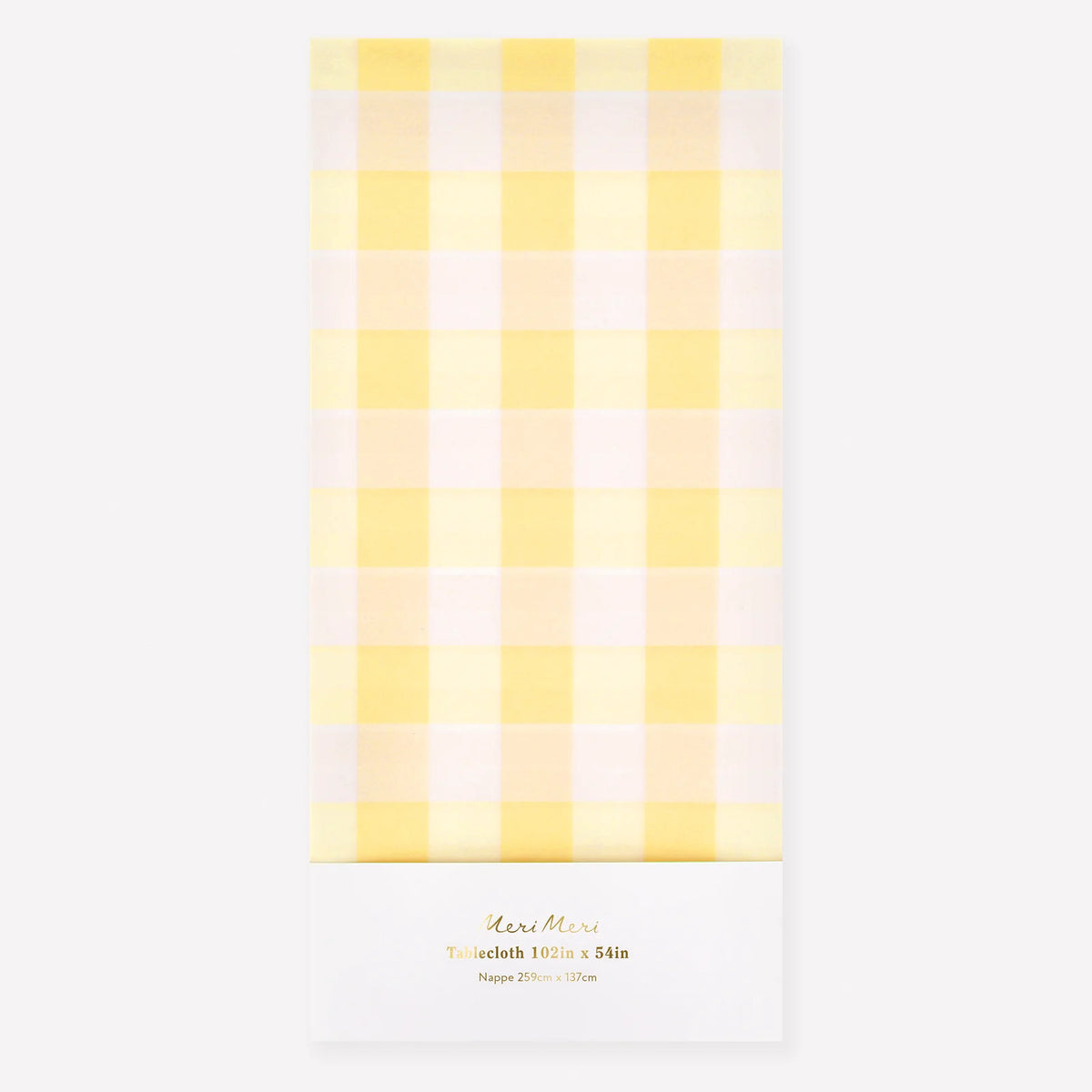 Yellow Gingham Paper Tablecloth