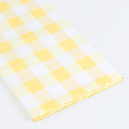 Yellow Gingham Paper Tablecloth