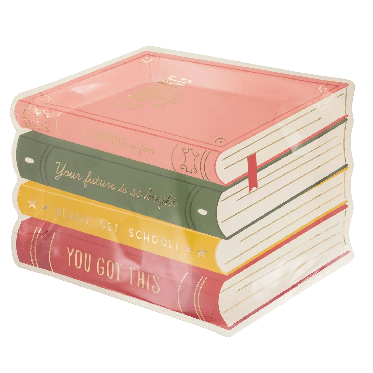 Stack of Books Paper Plate ( x8)
