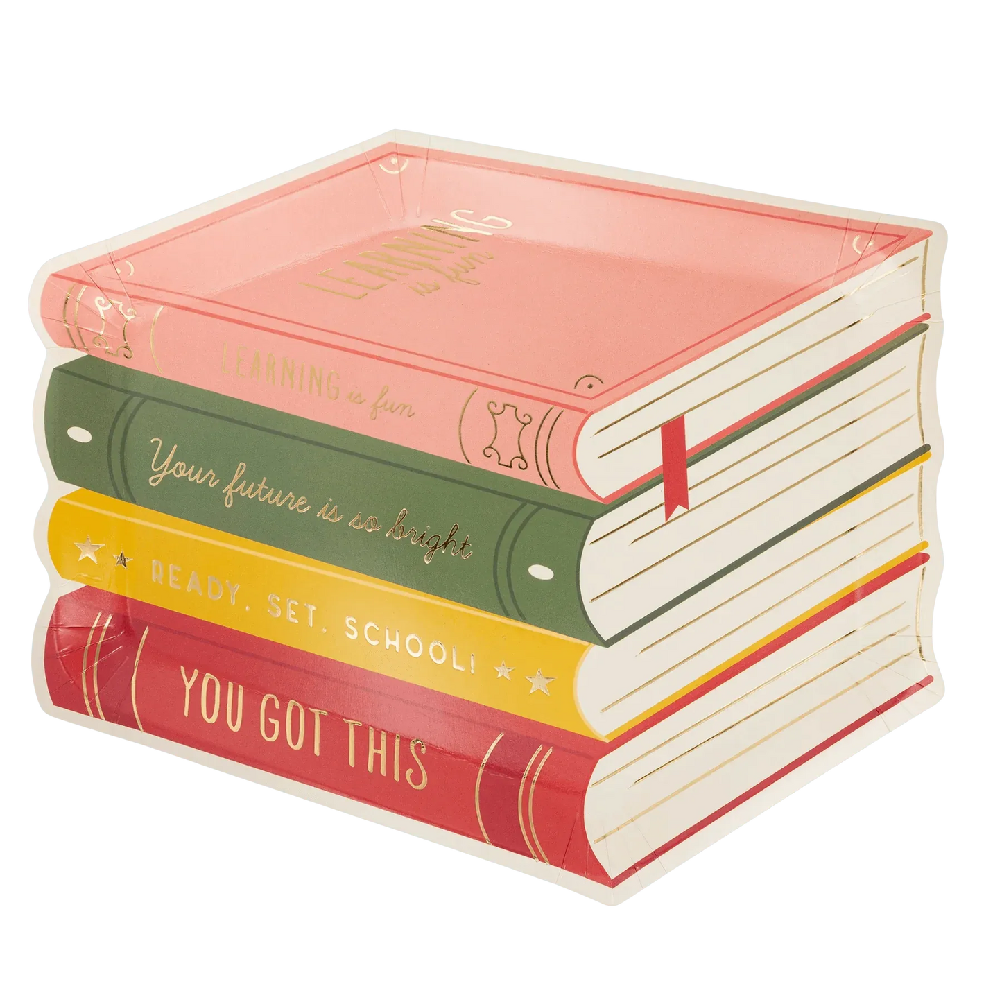 Stack of Books Paper Plate ( x8)