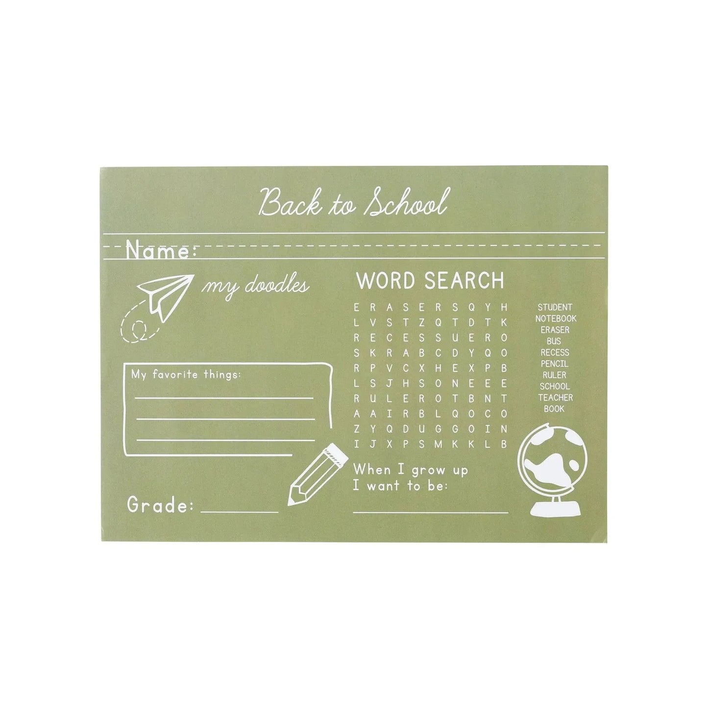 Occasions By Shakira - Back To School Green Chalkboard Placemat (x12)