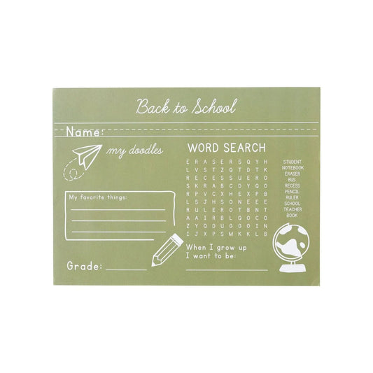 Occasions By Shakira - Back To School Green Chalkboard Placemat (x12)