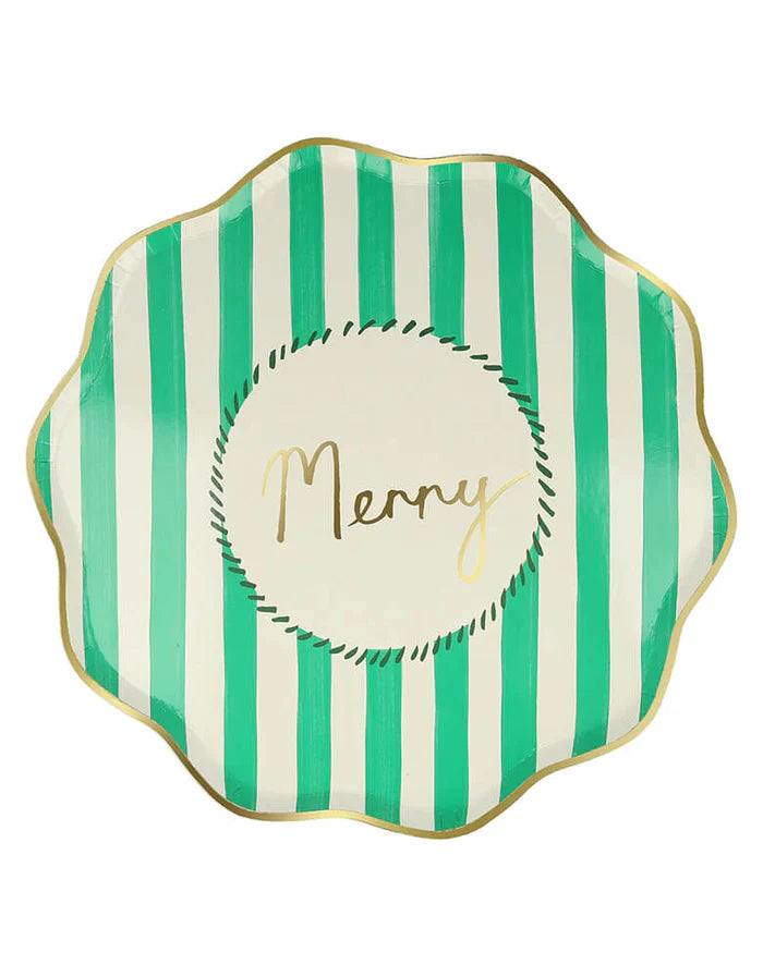 Christmas Striped Side Plates (x 8)