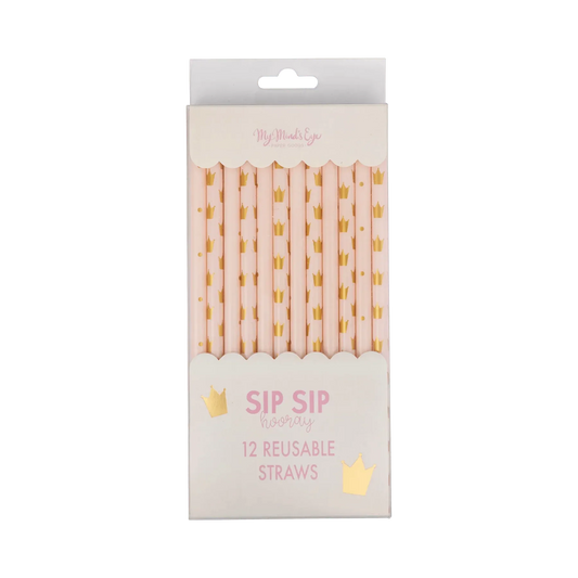Princess Reusable Straws (x12)