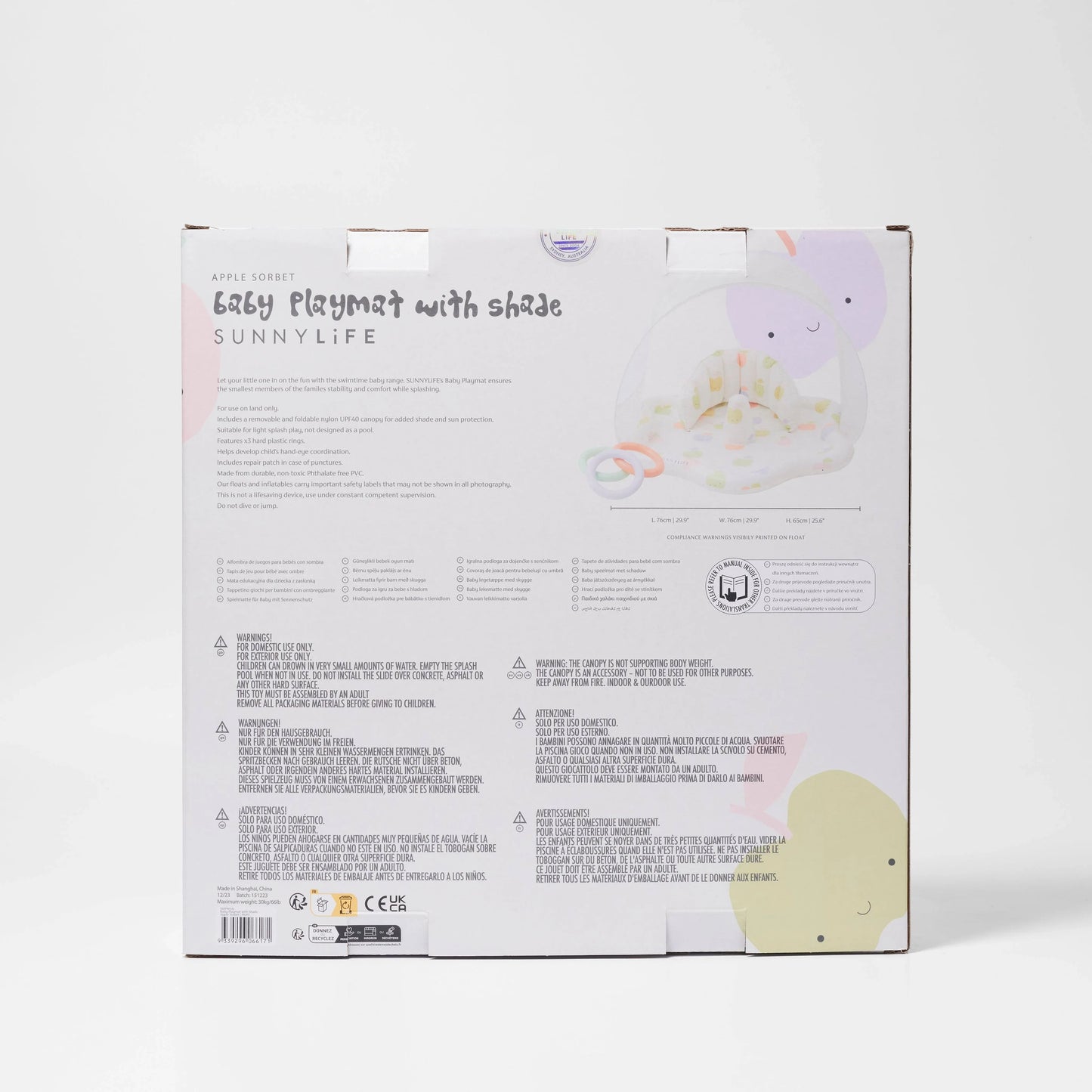 Apple Sorbet Baby Playmat with Shade