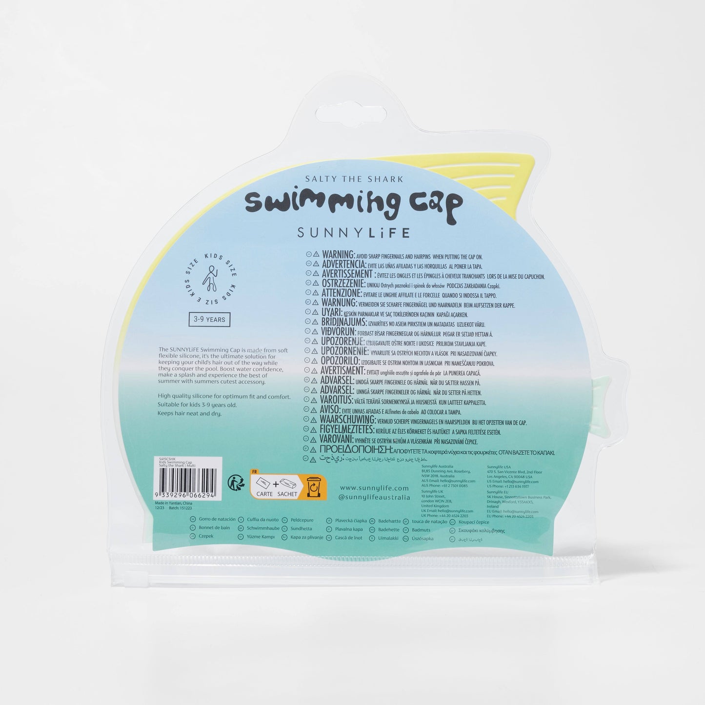 Salty The Shark Kids Swimming Cap