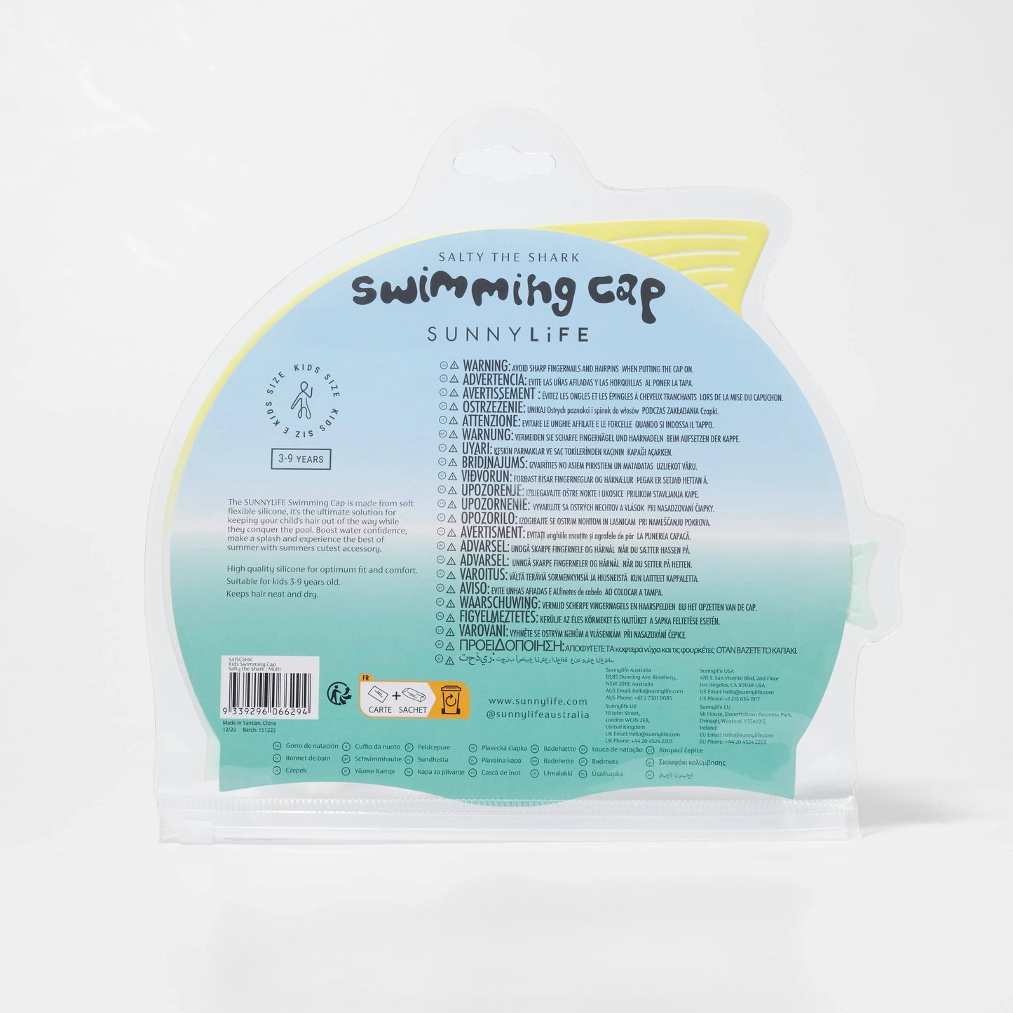 Salty The Shark Kids Swimming Cap