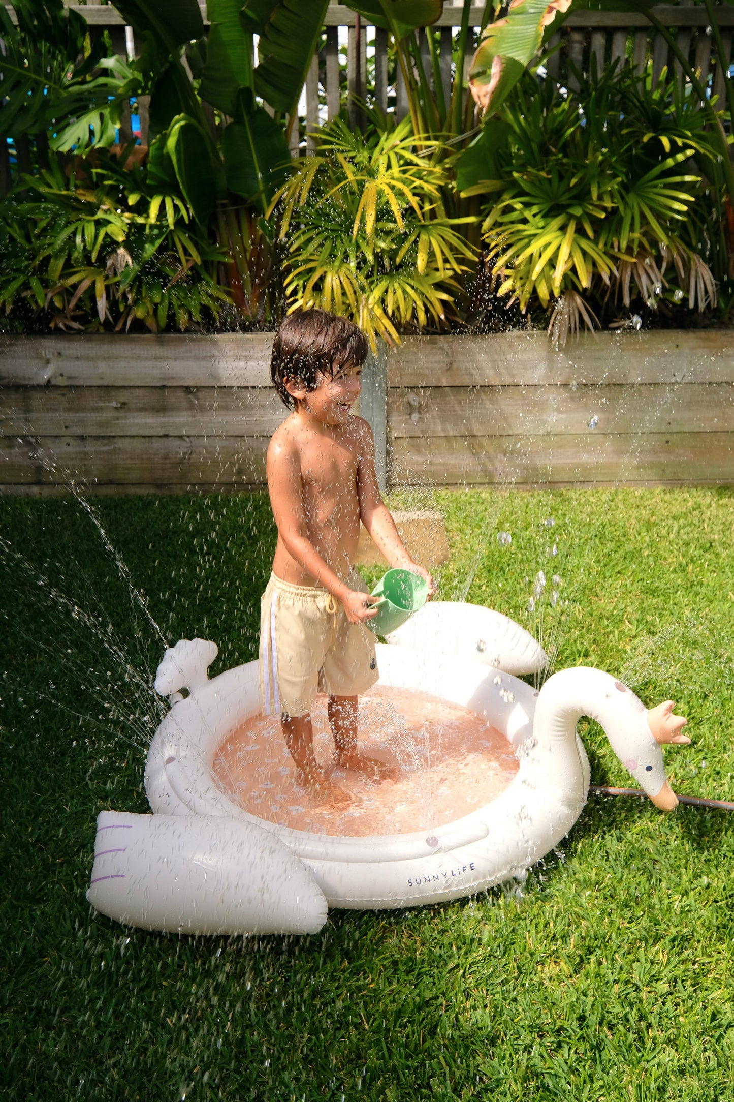 Princess Swan Kids Sprinkler Mat
