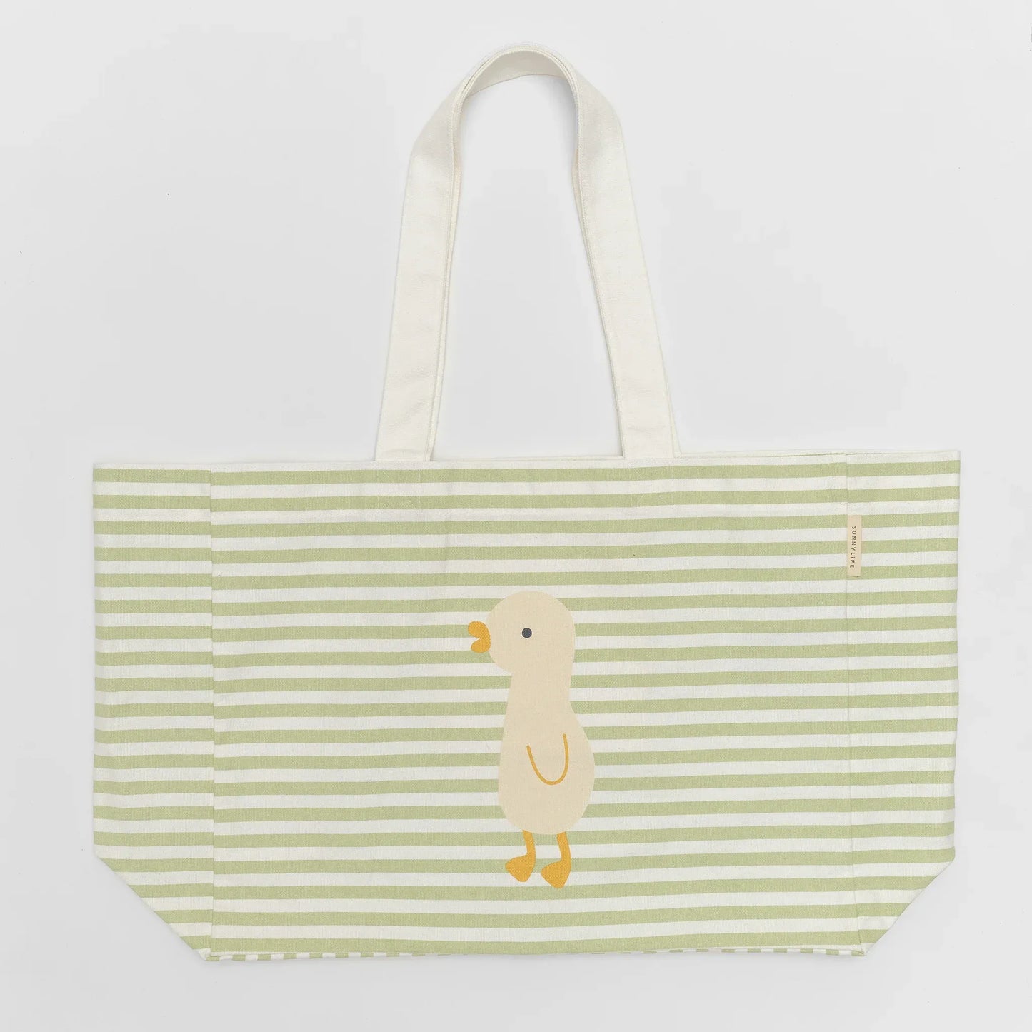Duck Sage Stripe Kids Canvas Beach Bag