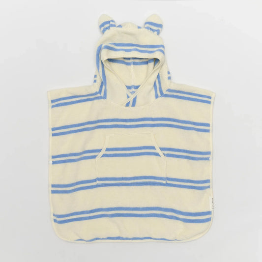 Sid the Seagull Blue Stripe Kids Character Hooded Towel