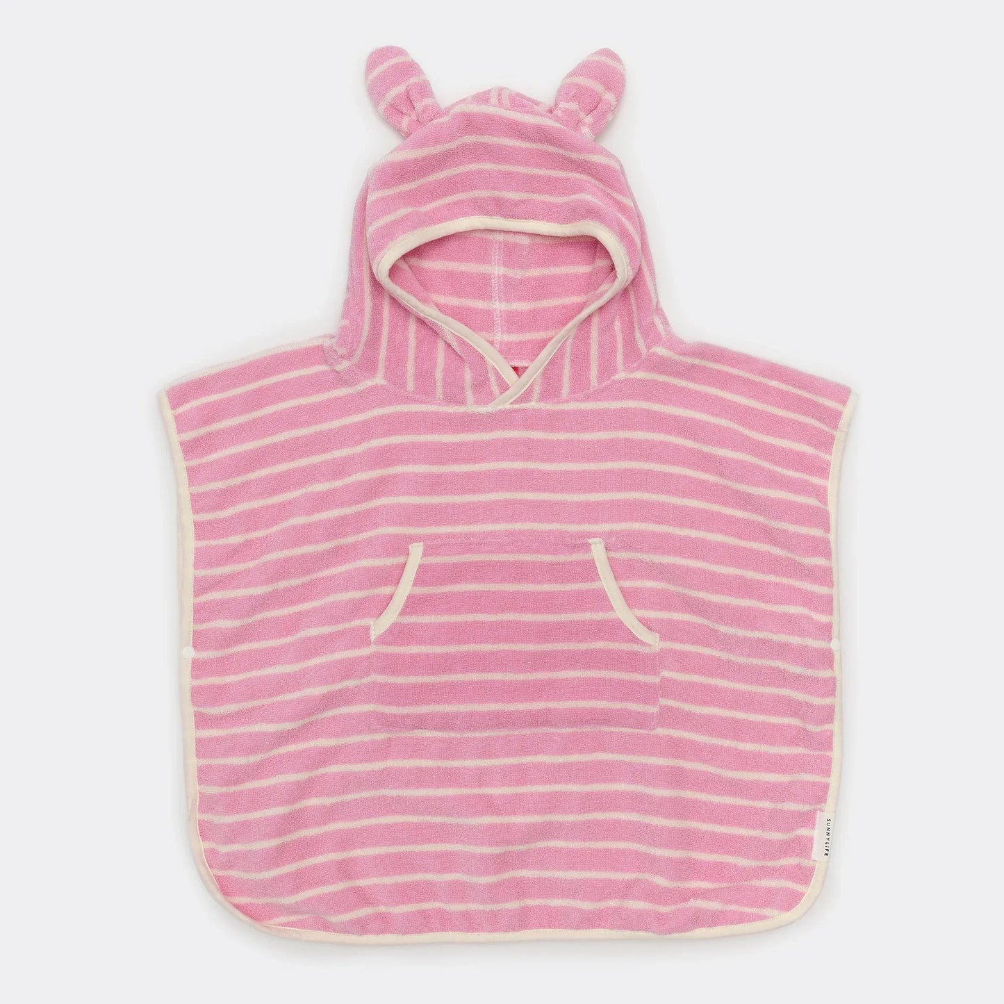 Cotton Candy Pink Stripe Kids Character Hooded Towel