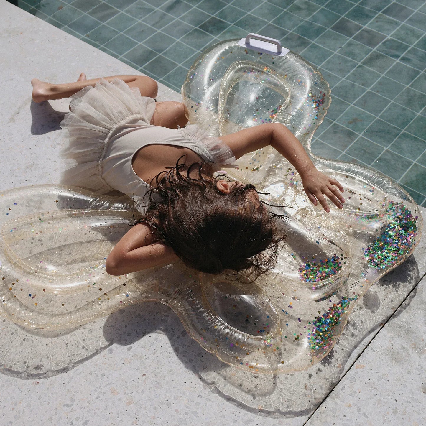 Butterfly Cotton Candy Glitter Kids Lie-On Float