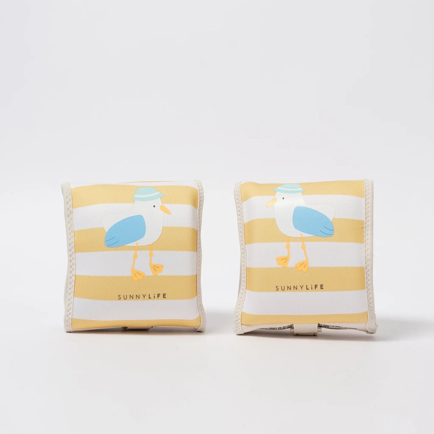 Sid the Seagull Mustard Stripe Kids Neoprene Arm Bands