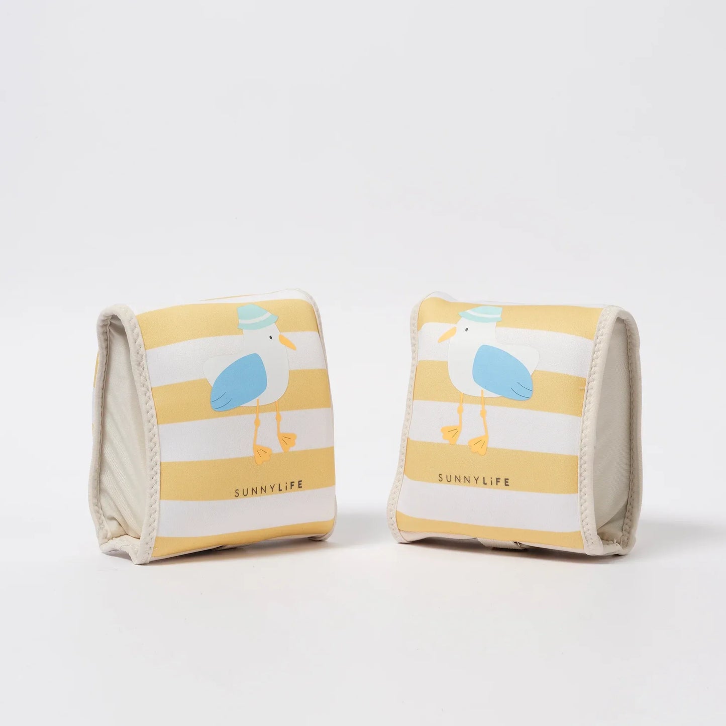 Sid the Seagull Mustard Stripe Kids Neoprene Arm Bands