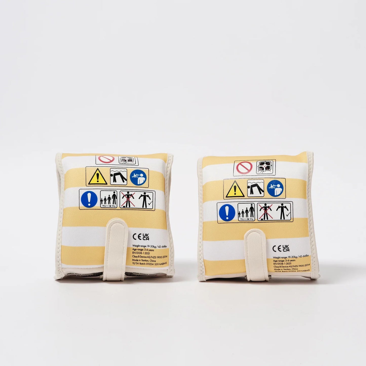 Sid the Seagull Mustard Stripe Kids Neoprene Arm Bands