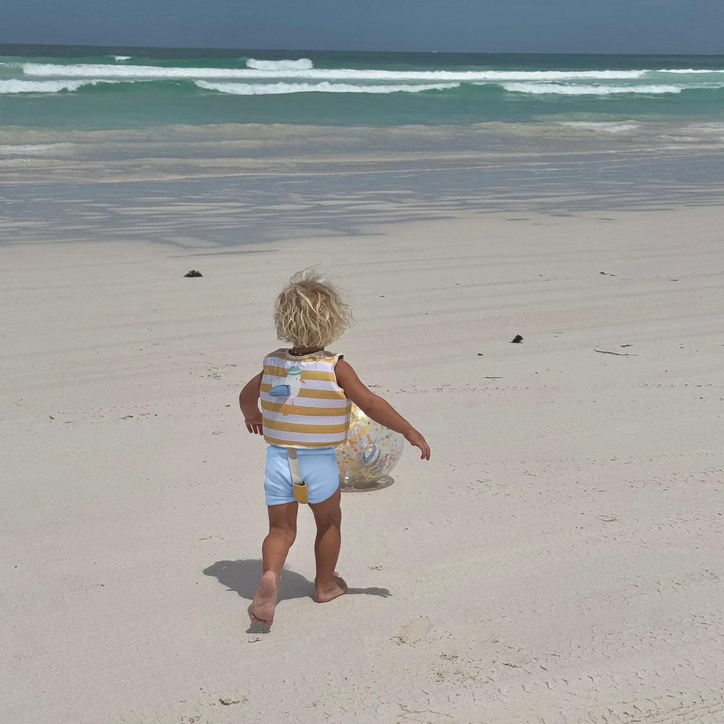Sid the Seagull Mustard Stripe Kids Swim Vest