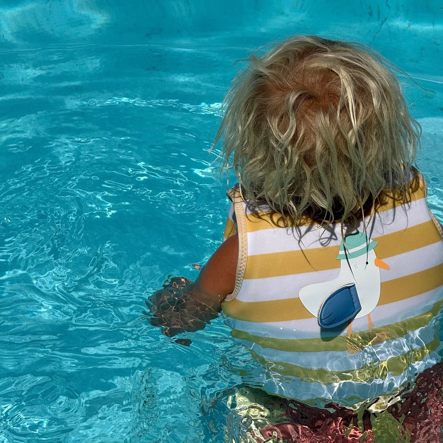 Sid the Seagull Mustard Stripe Kids Swim Vest
