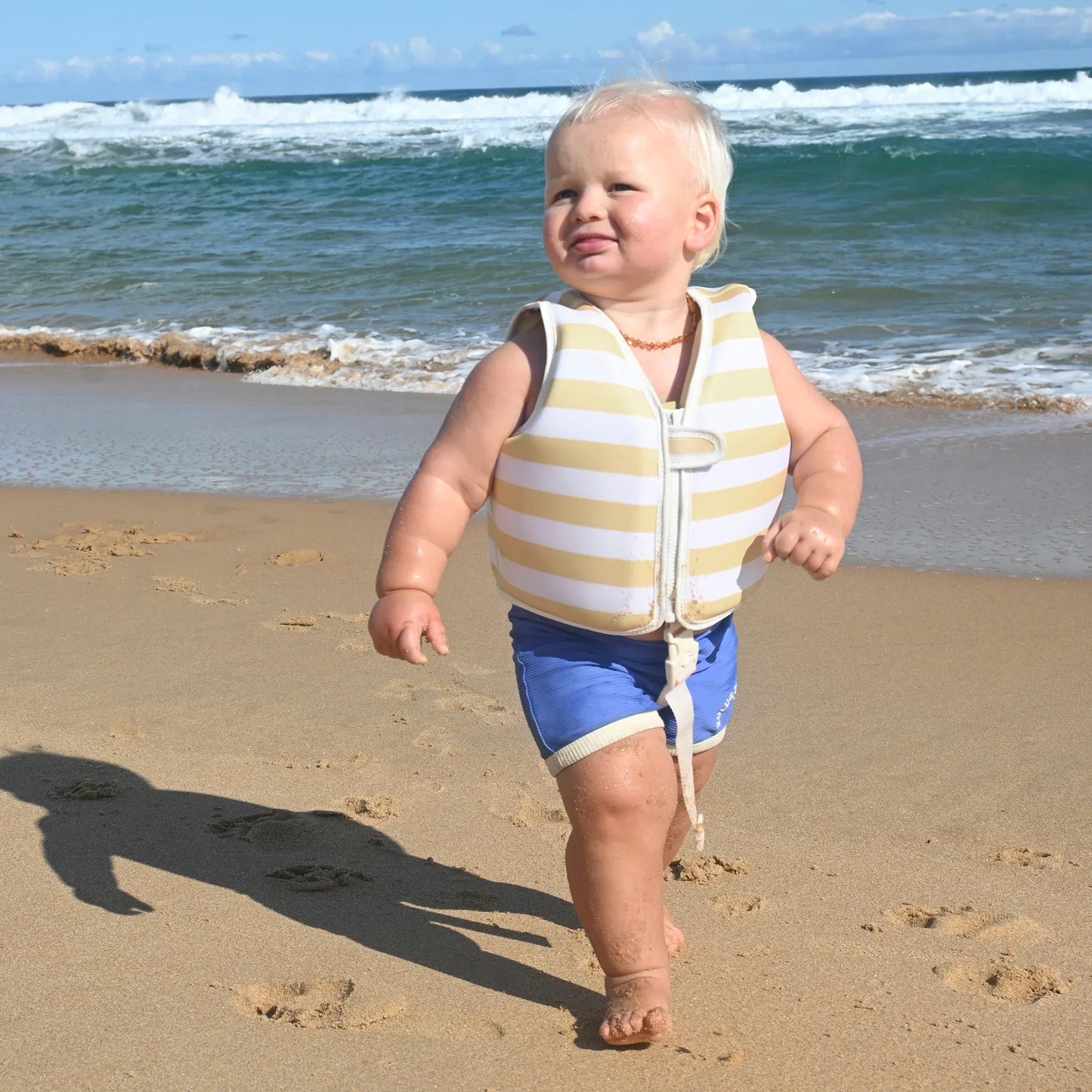 Sid the Seagull Mustard Stripe Kids Swim Vest