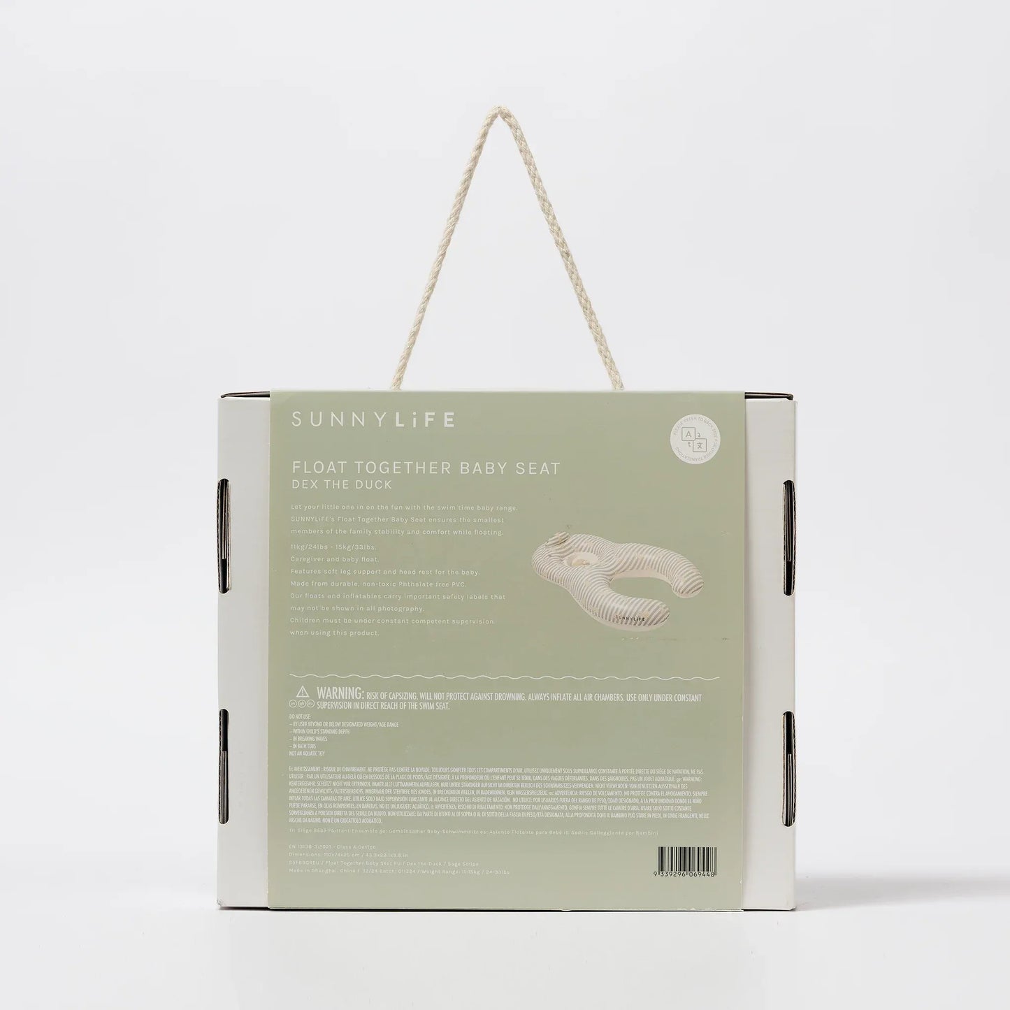 Duck Sage Stripe Float Together Baby Seat