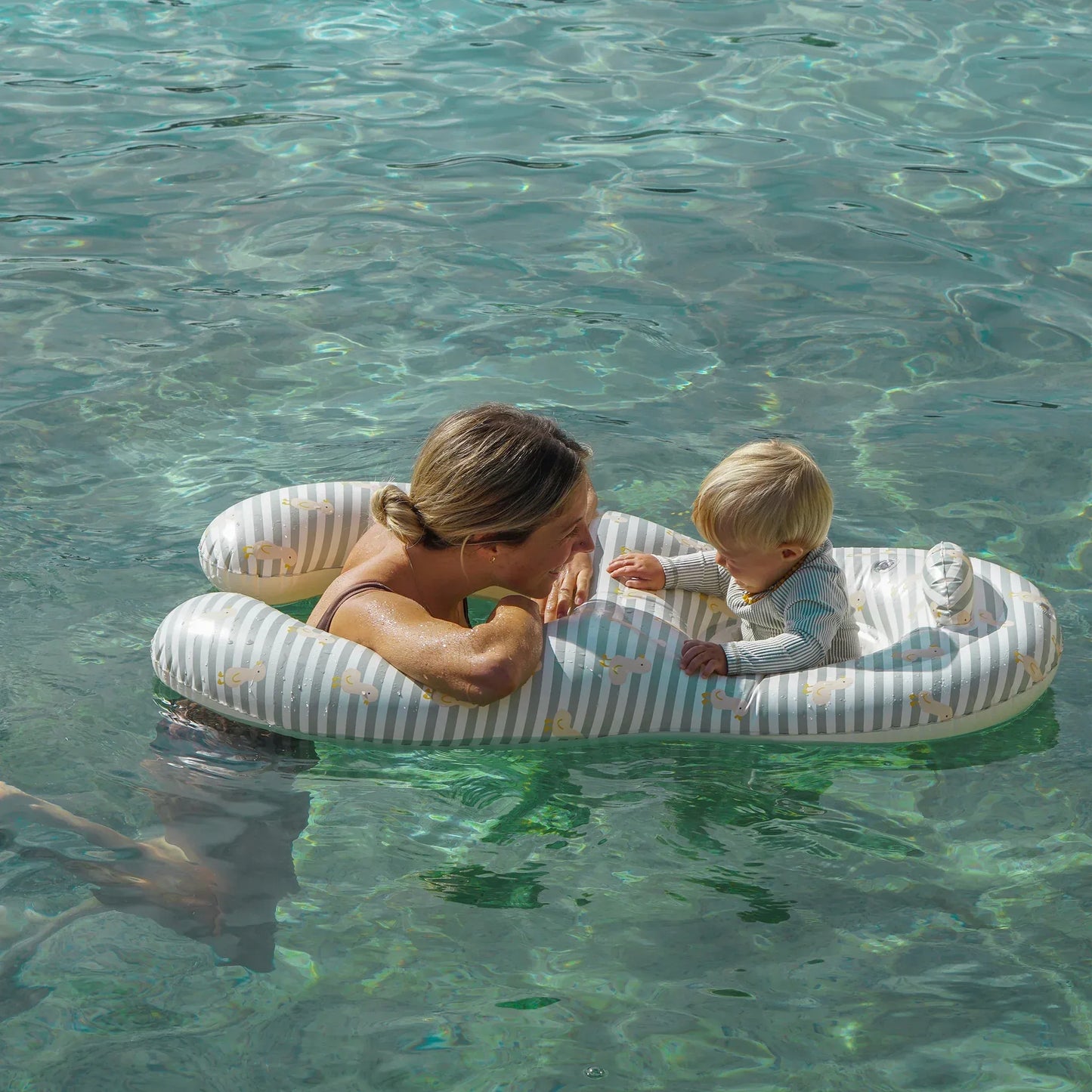 Duck Sage Stripe Float Together Baby Seat