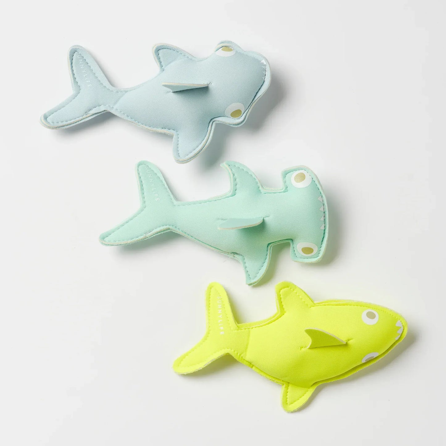 Salty the Shark Aqua Neon Yellow Dive Buddies (Set of 3)