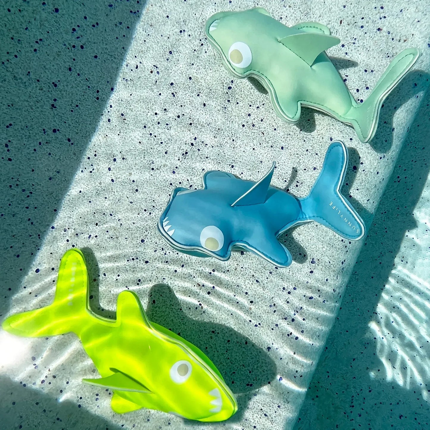 Salty the Shark Aqua Neon Yellow Dive Buddies (Set of 3)