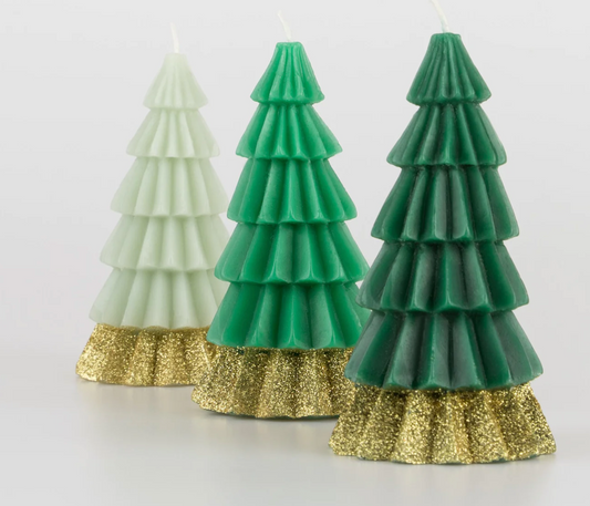 Green Tree Candles (x 3)