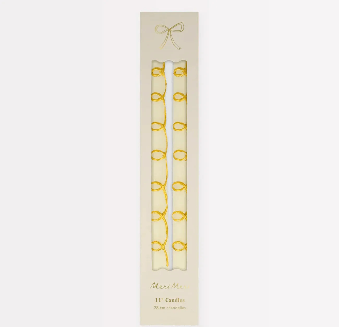 Gold Swirl Taper Candles (x 2)
