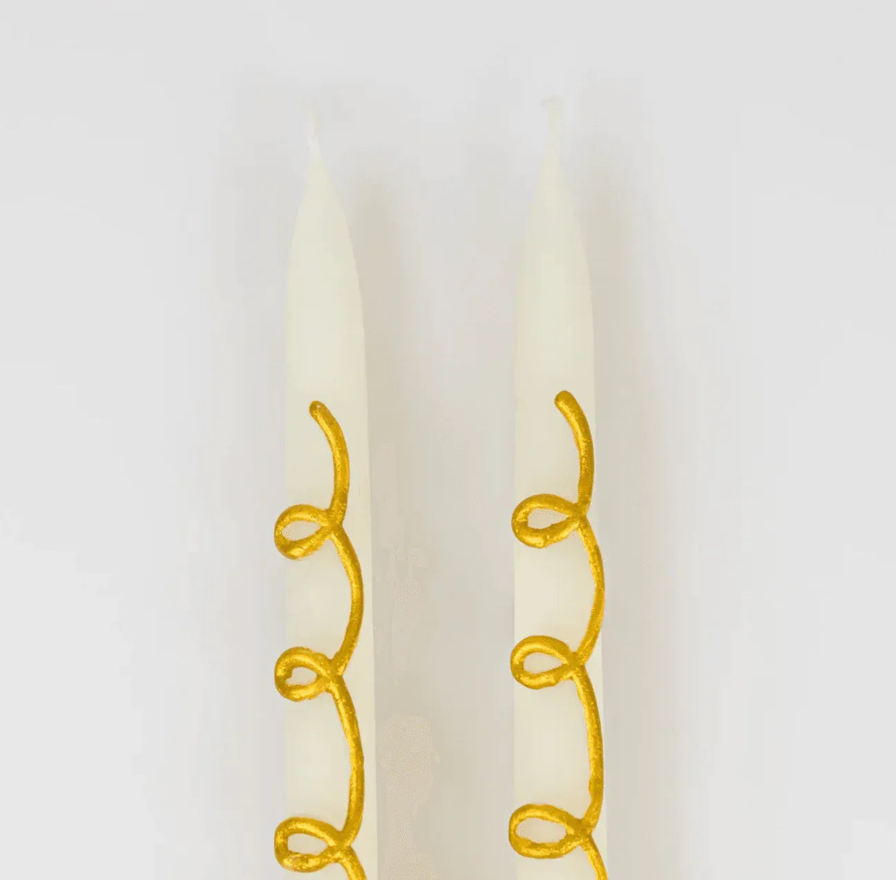 Gold Swirl Taper Candles (x 2)