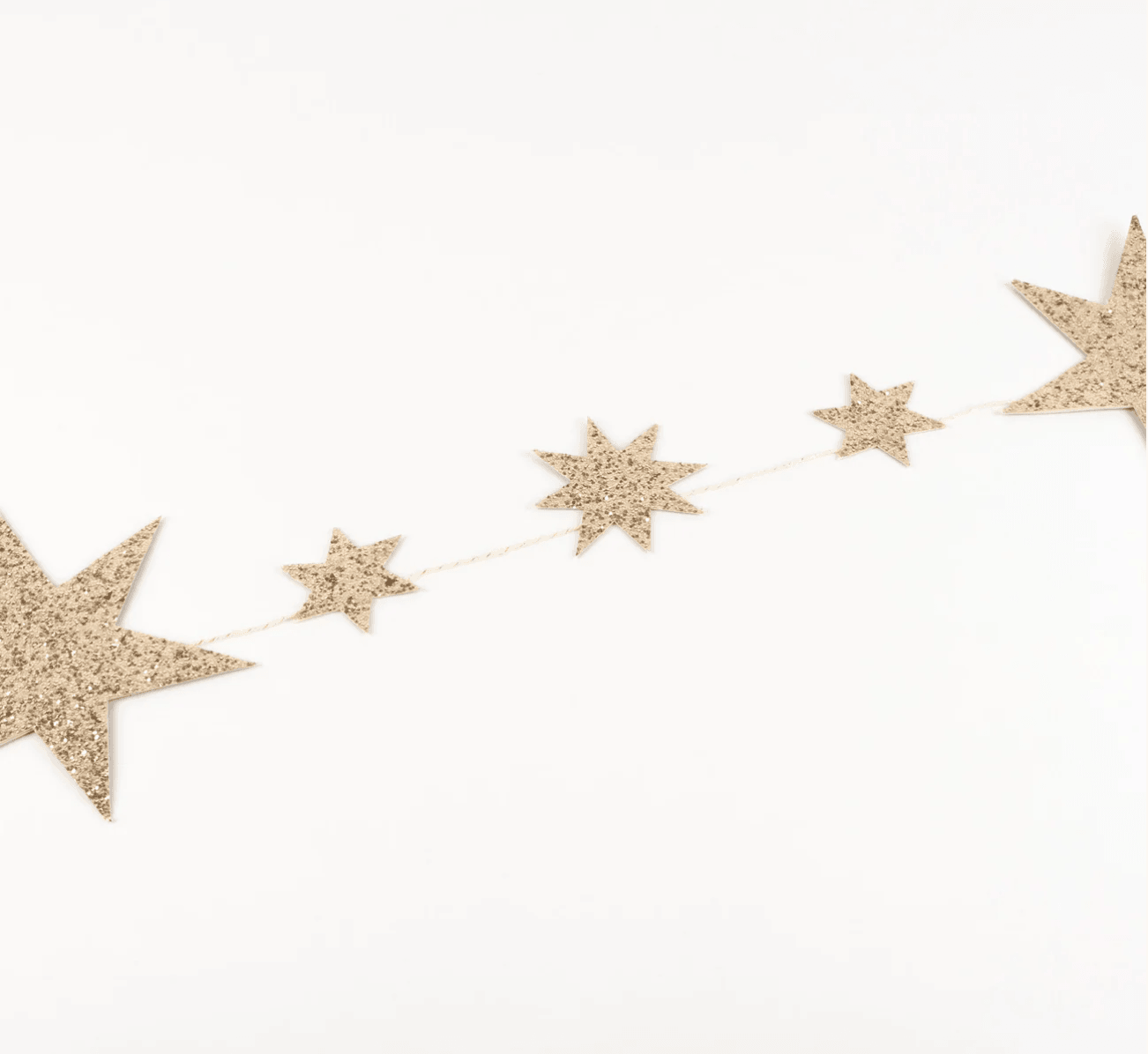 Eco Glitter Stars Garland