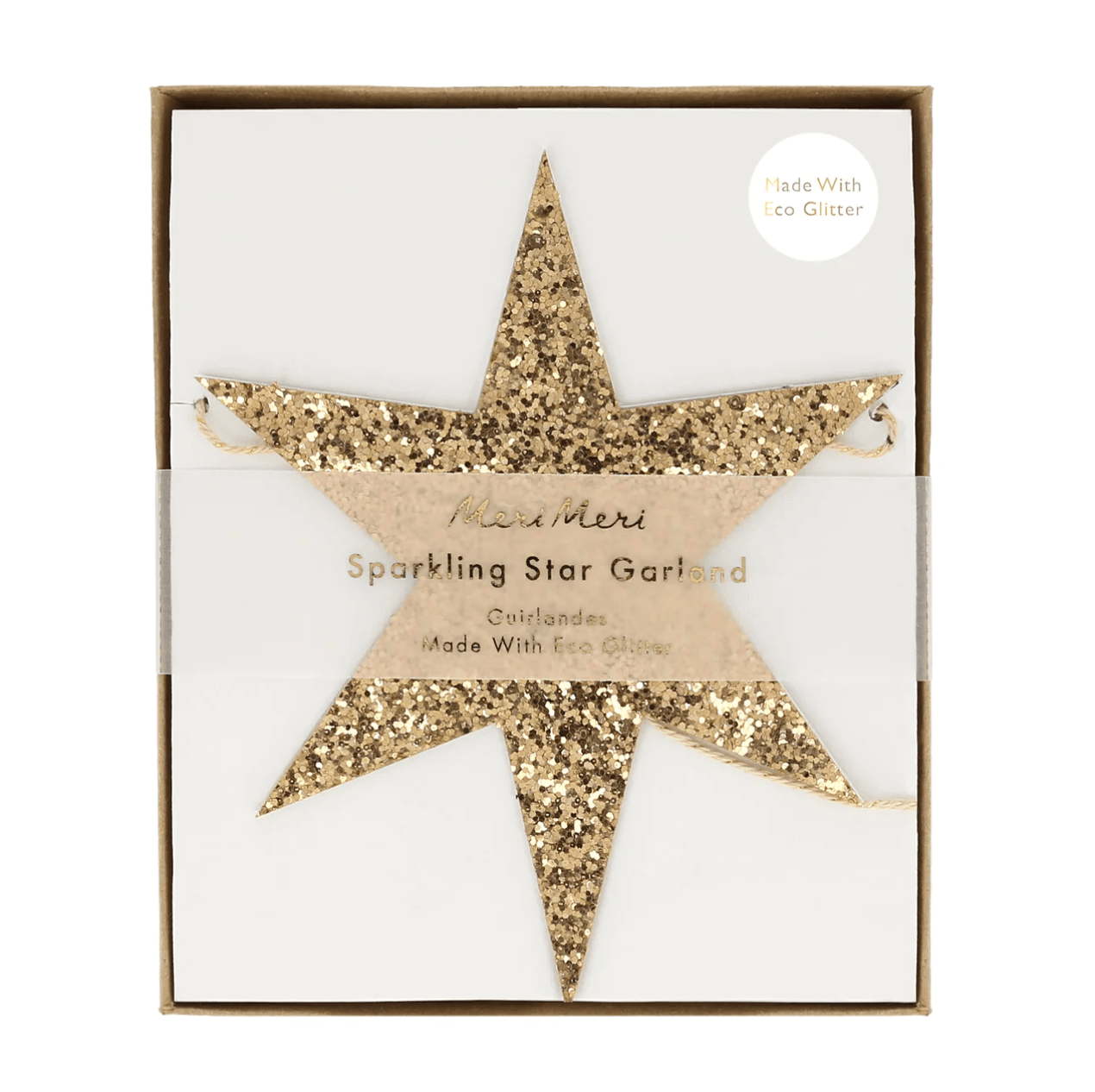 Eco Glitter Stars Garland