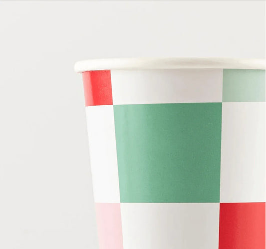 Christmas Multi Check Cups (x 8)