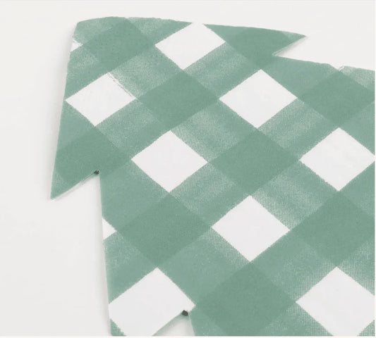 Green Gingham Tree Napkins (x 16)