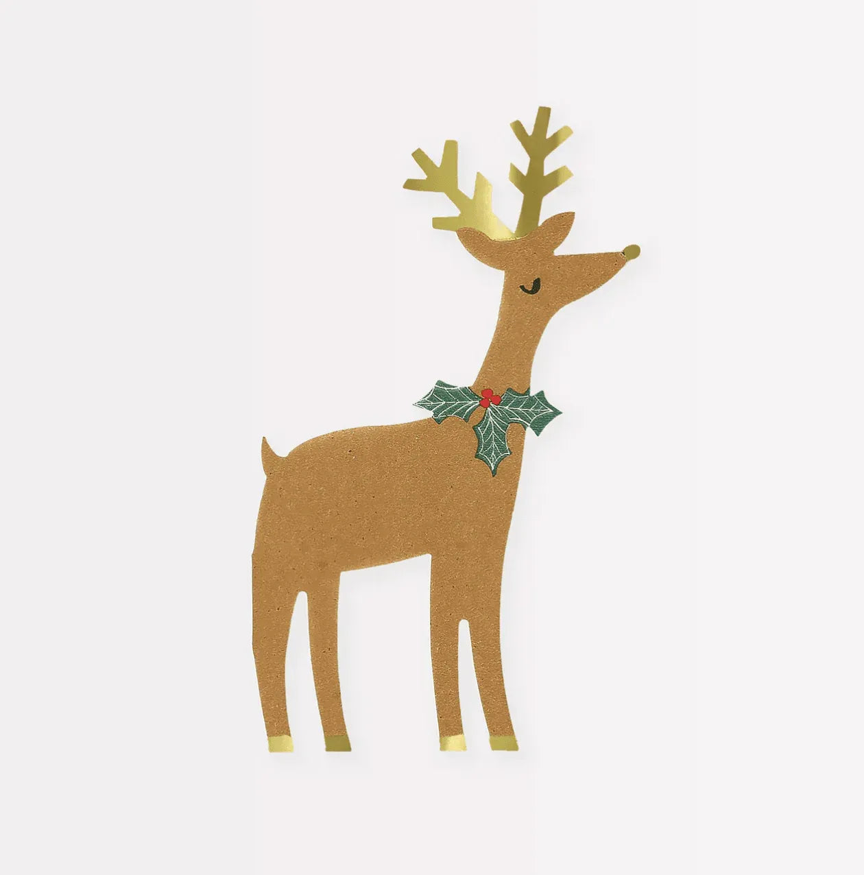 Reindeer With Holly Napkins (x 16)