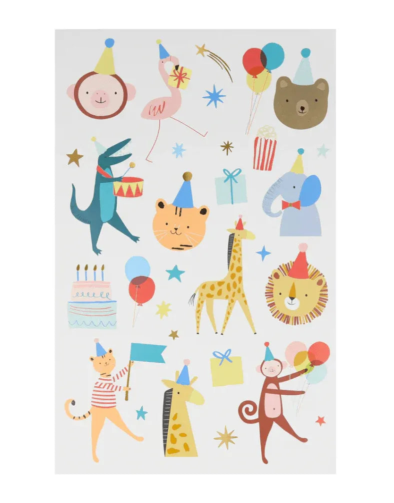 Meri Meri Animal Parade Tattoo Sheets (x 2) - partyalacarte.co.in