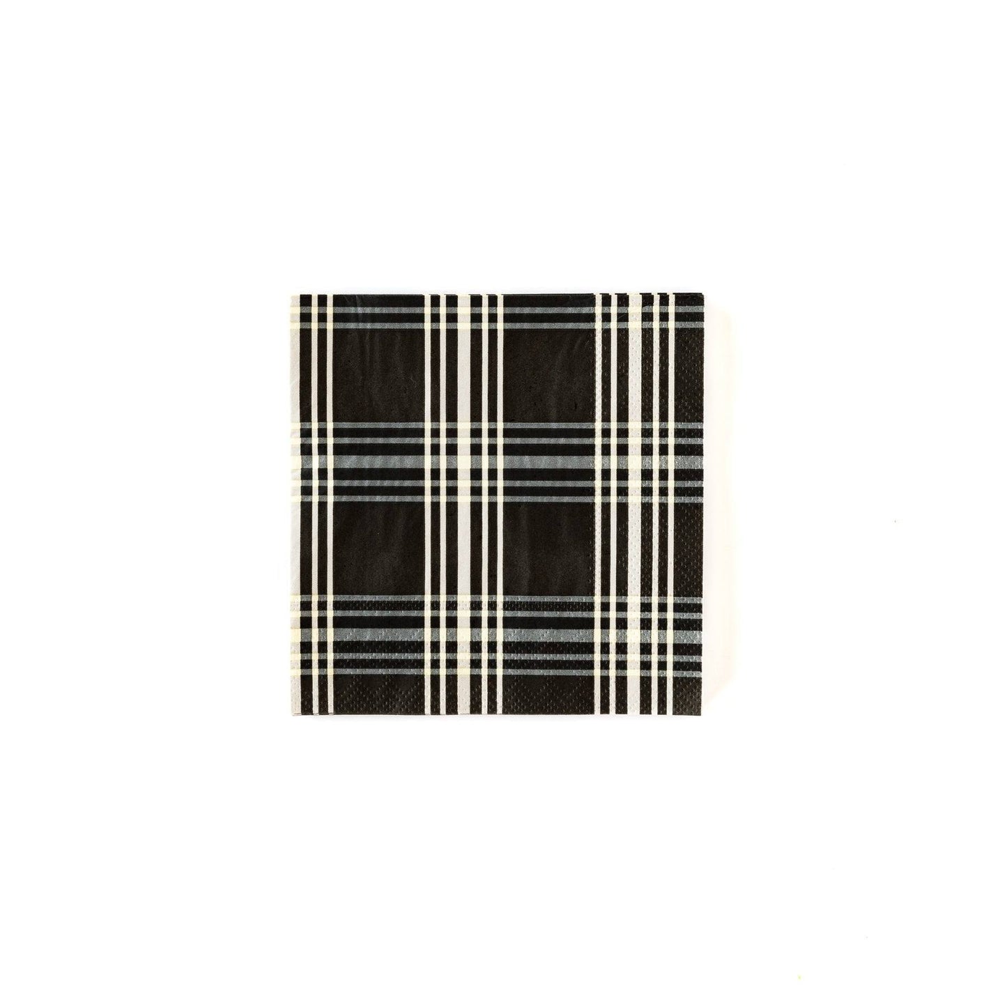 My Minds Eye Black Plaid Cocktail Napkins (x25) - partyalacarte.co.in