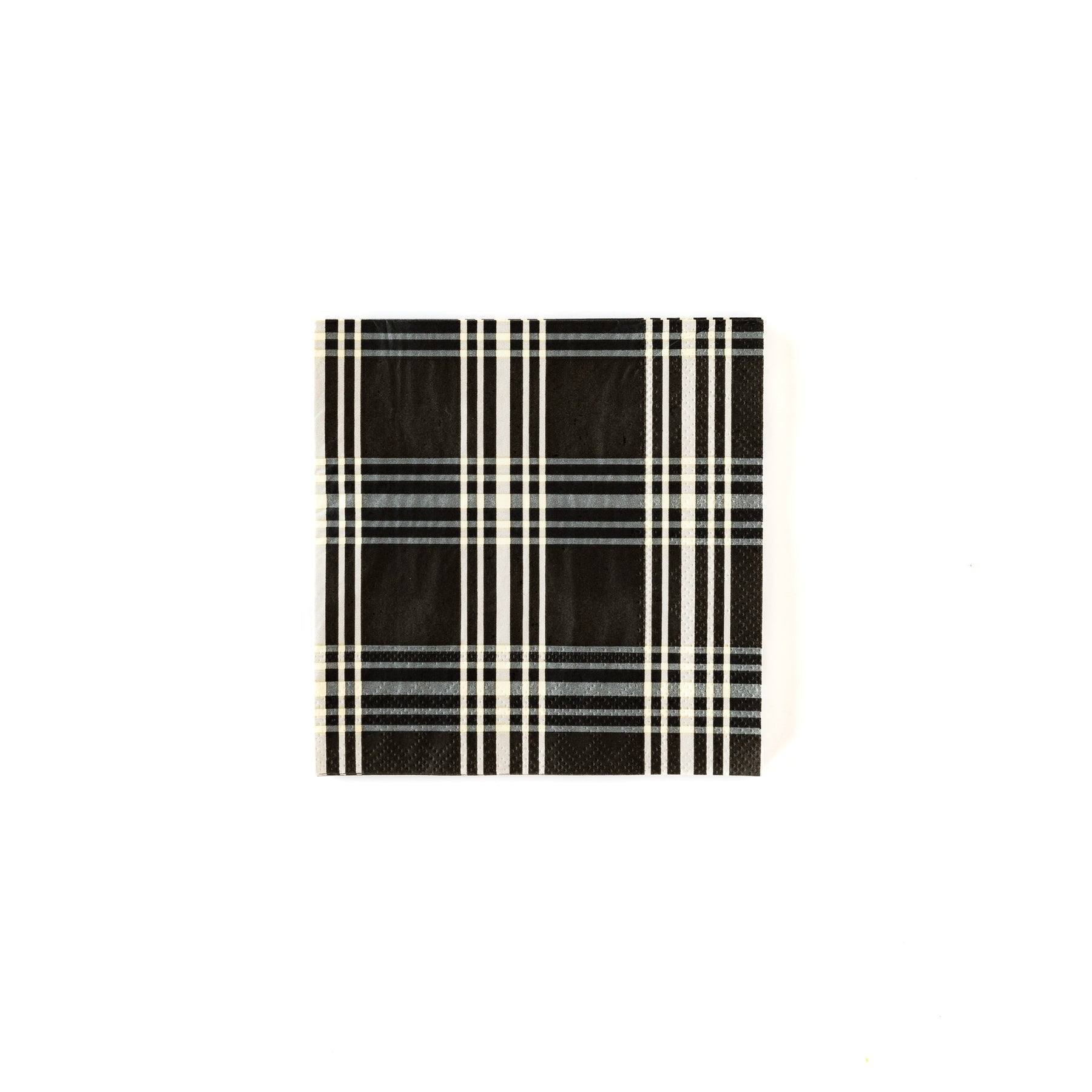 My Minds Eye Black Plaid Cocktail Napkins (x25) - partyalacarte.co.in