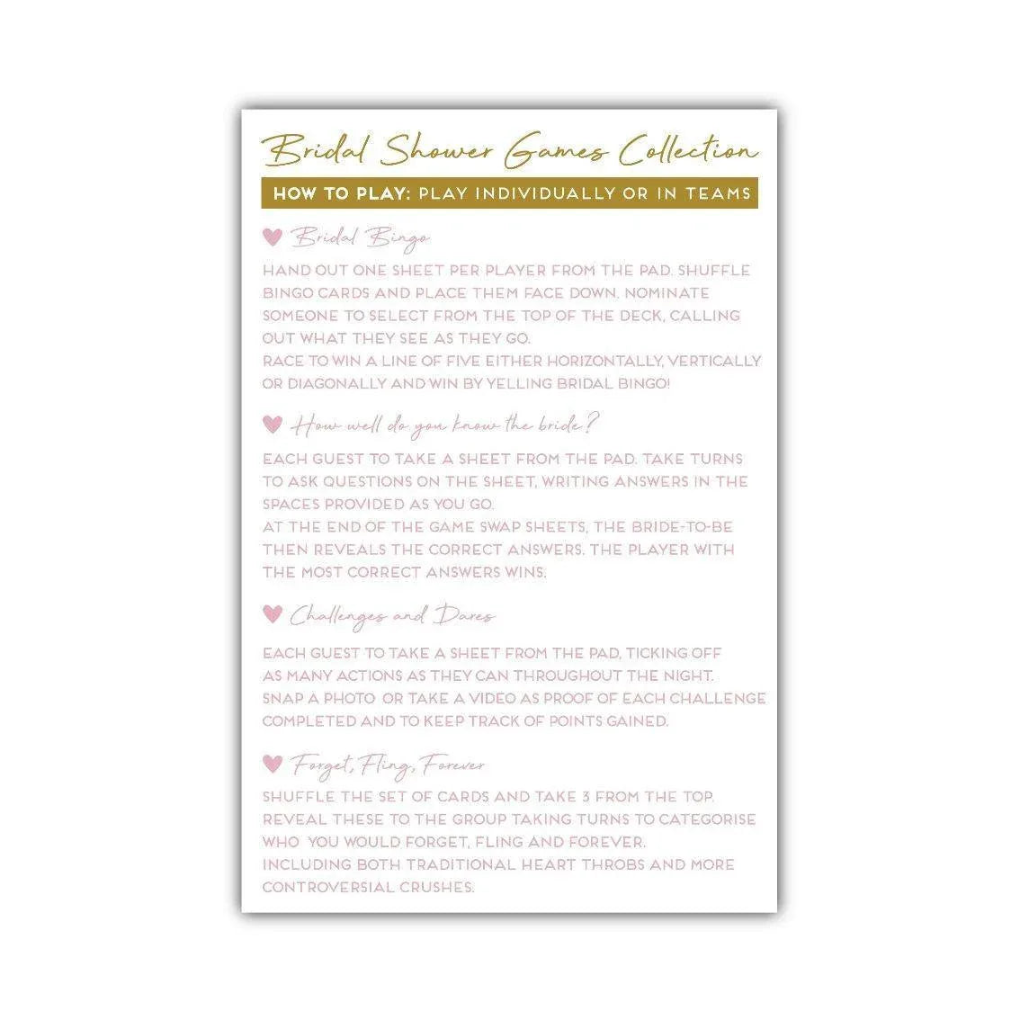 Talking Table Blossom Bride Bridal Shower Games Collection - partyalacarte.co.in