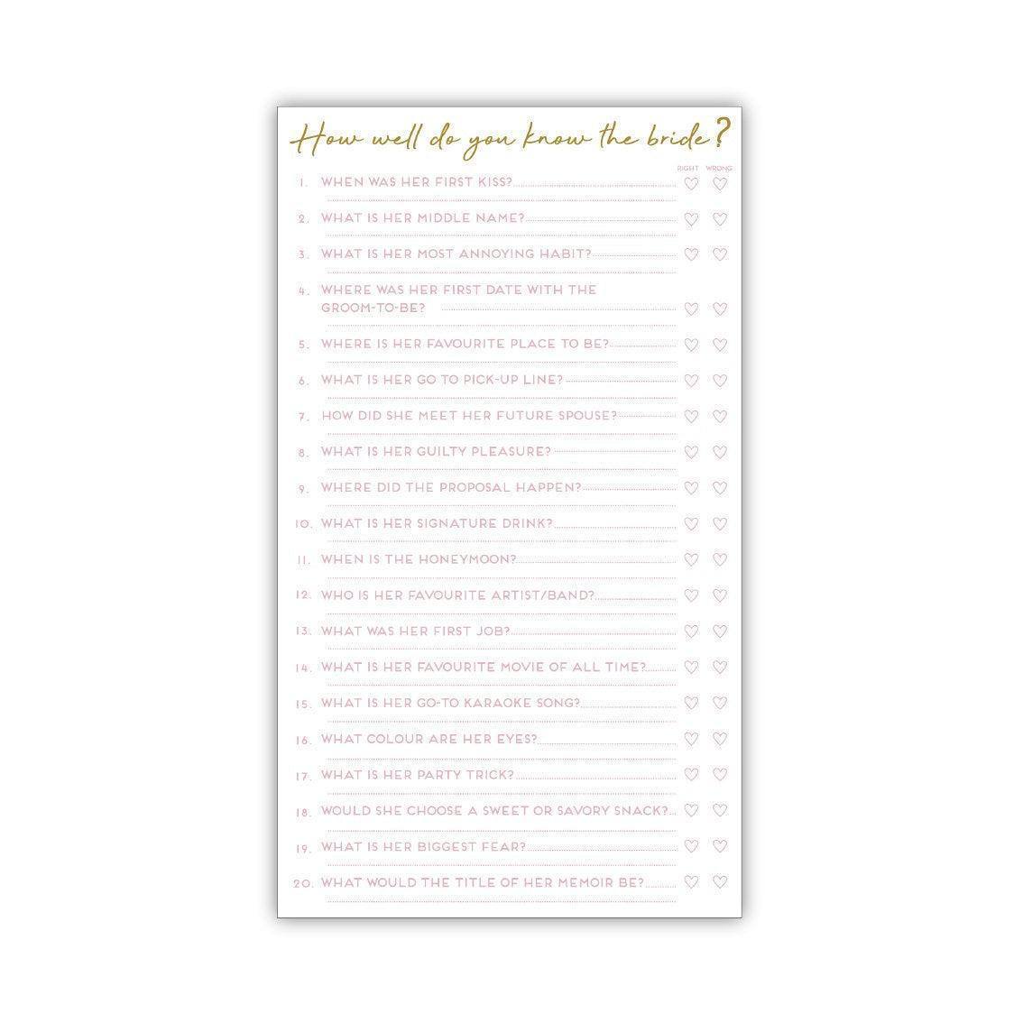 Talking Table Blossom Bride Bridal Shower Games Collection - partyalacarte.co.in