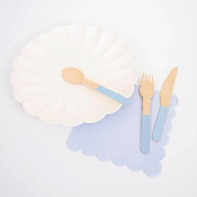 Meri Meri Blue Wooden Cutlery Set (set of 24) - partyalacarte.co.in