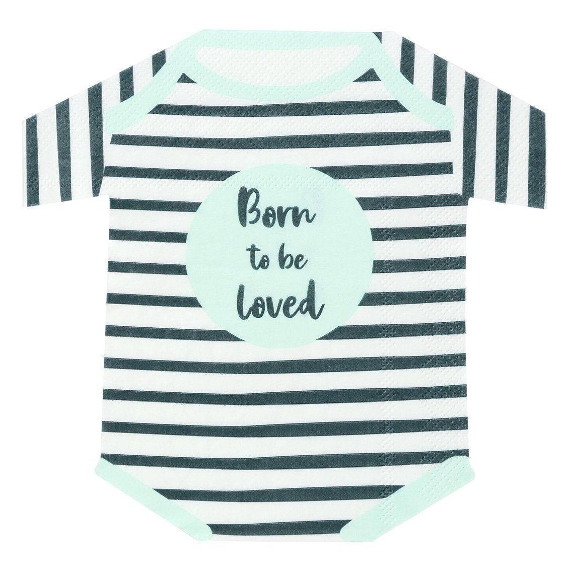 Talking Table Born To Be Loved Baby Shaped Napkin - partyalacarte.co.in