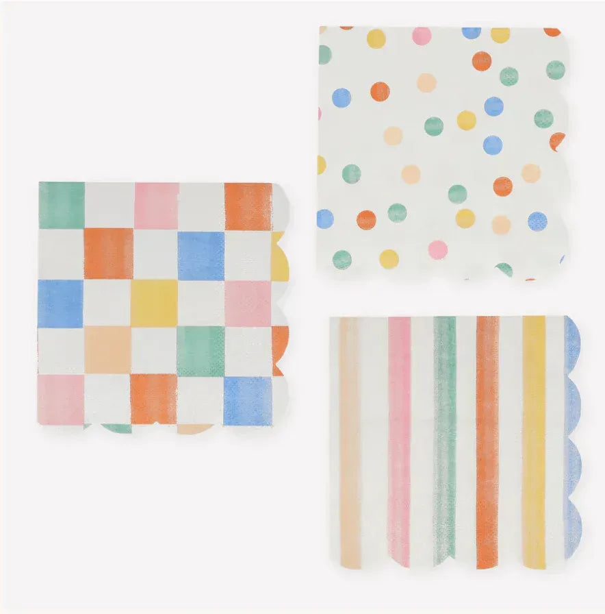 Meri Meri Colorful Pattern Small Napkins (x 16) - partyalacarte.co.in