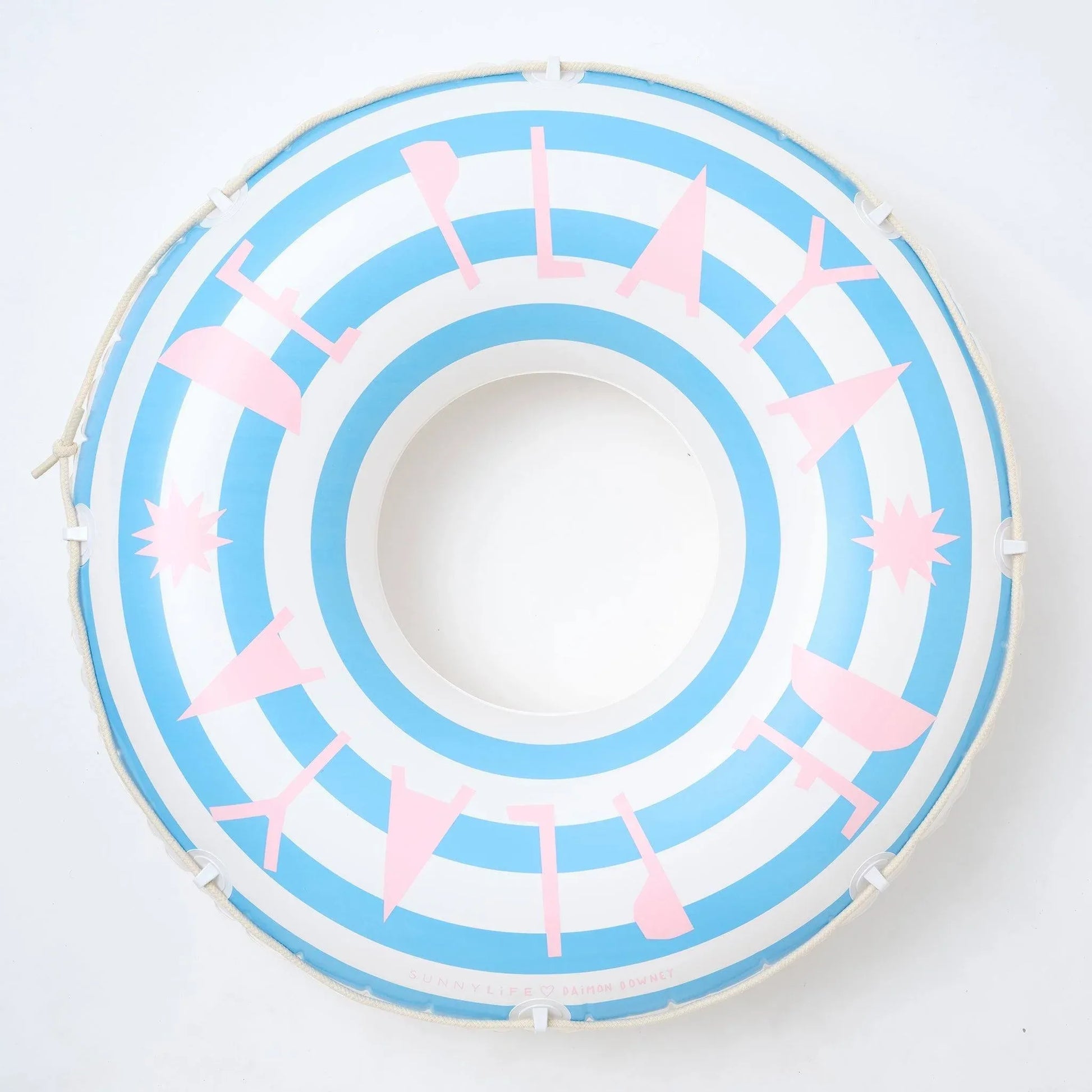 sunnylife De Playa Stripe Retro Pool Ring - partyalacarte.co.in