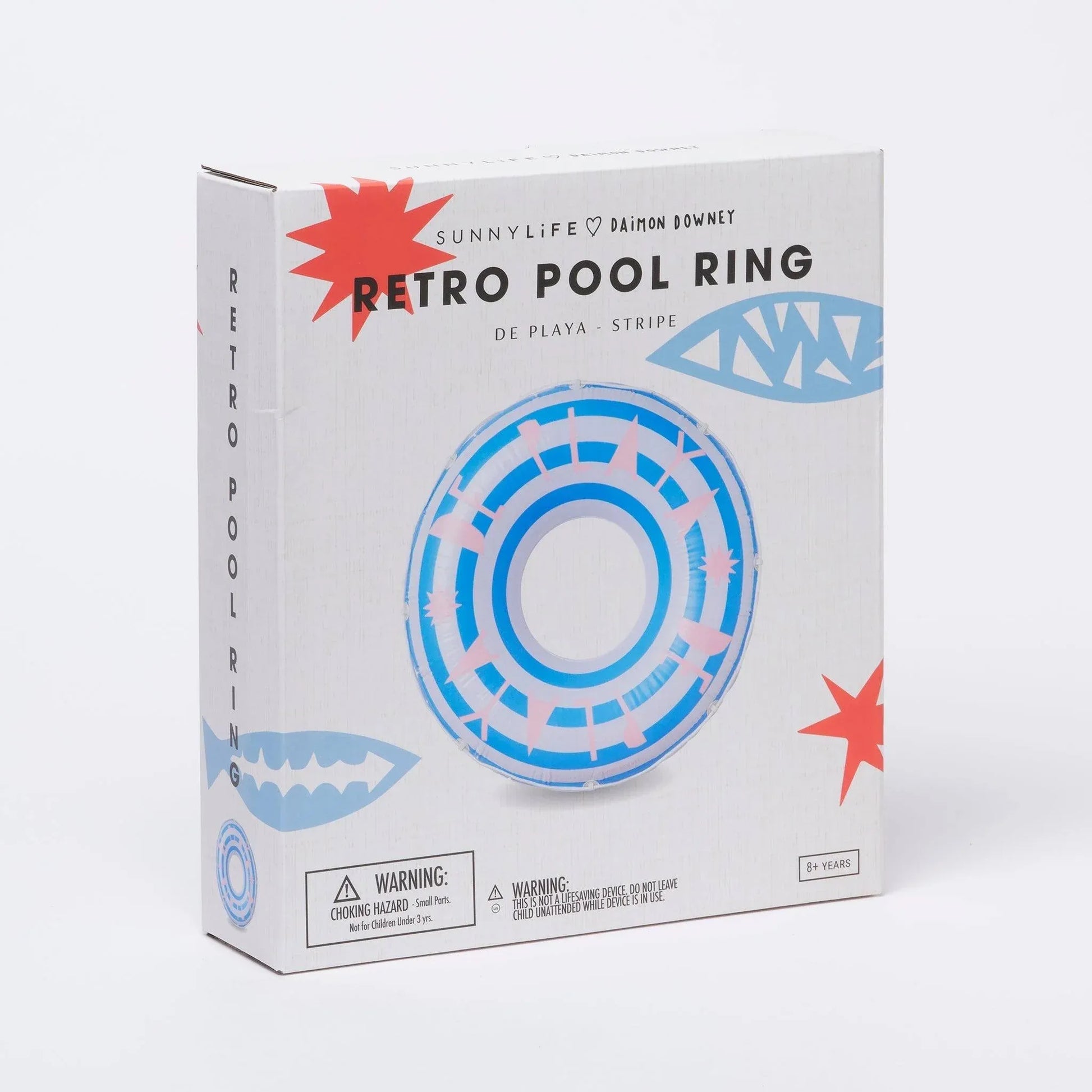 sunnylife De Playa Stripe Retro Pool Ring - partyalacarte.co.in