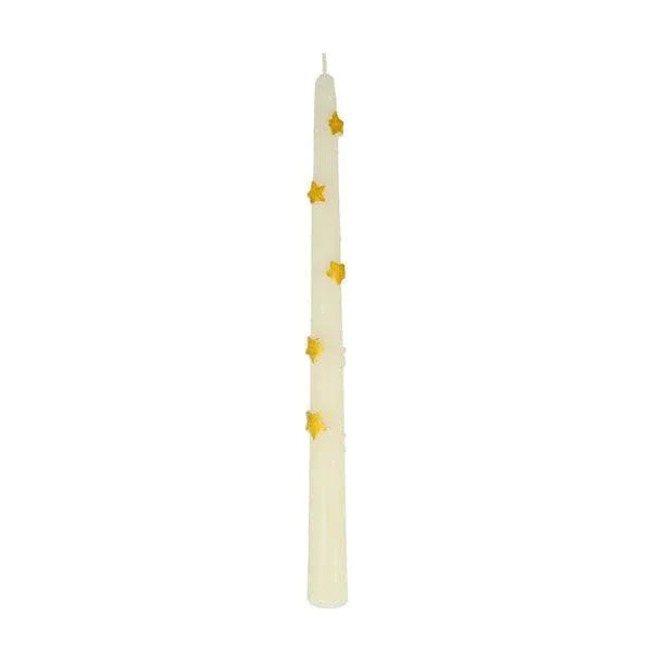 Gold Star Taper Candle (x 2)