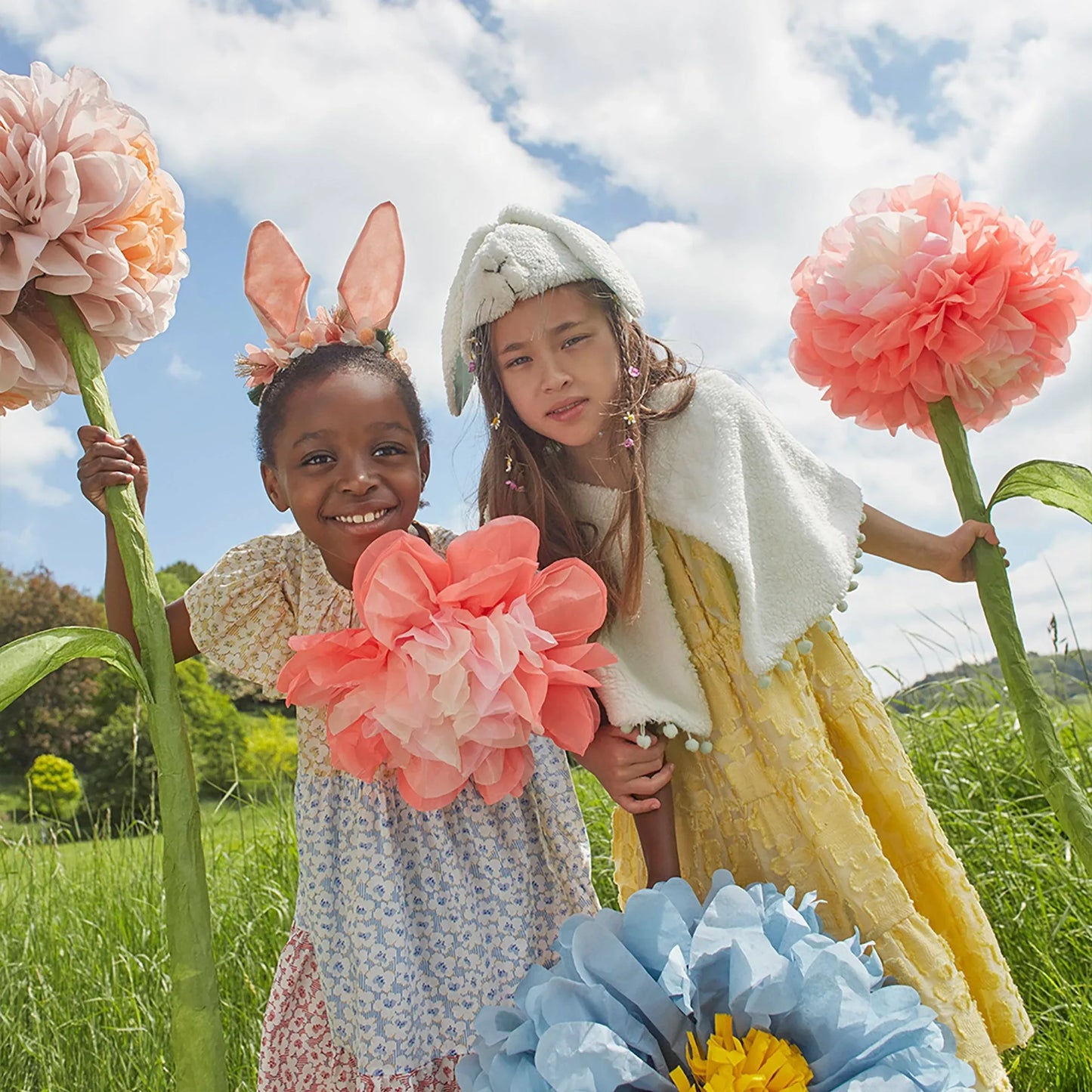 Meri Meri Embellished Gingham Bunny Headband - partyalacarte.co.in